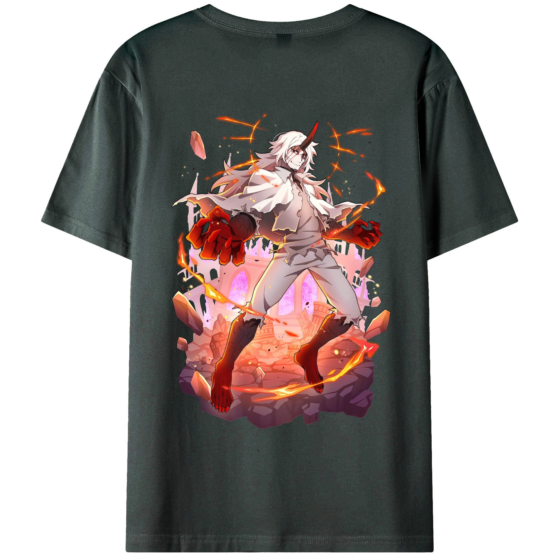 （画像用） 文豪ストレイドッグス Bungo Stray Dogs 綿100％ メンズ半袖Tシャツ（バックプリント） 通気性